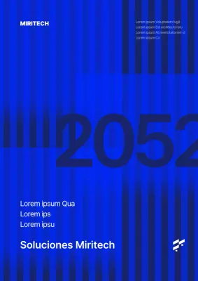 Portada de folleto corporativo moderno en azul y blanco