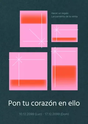 Promueva un evento moderno en verde y rosa