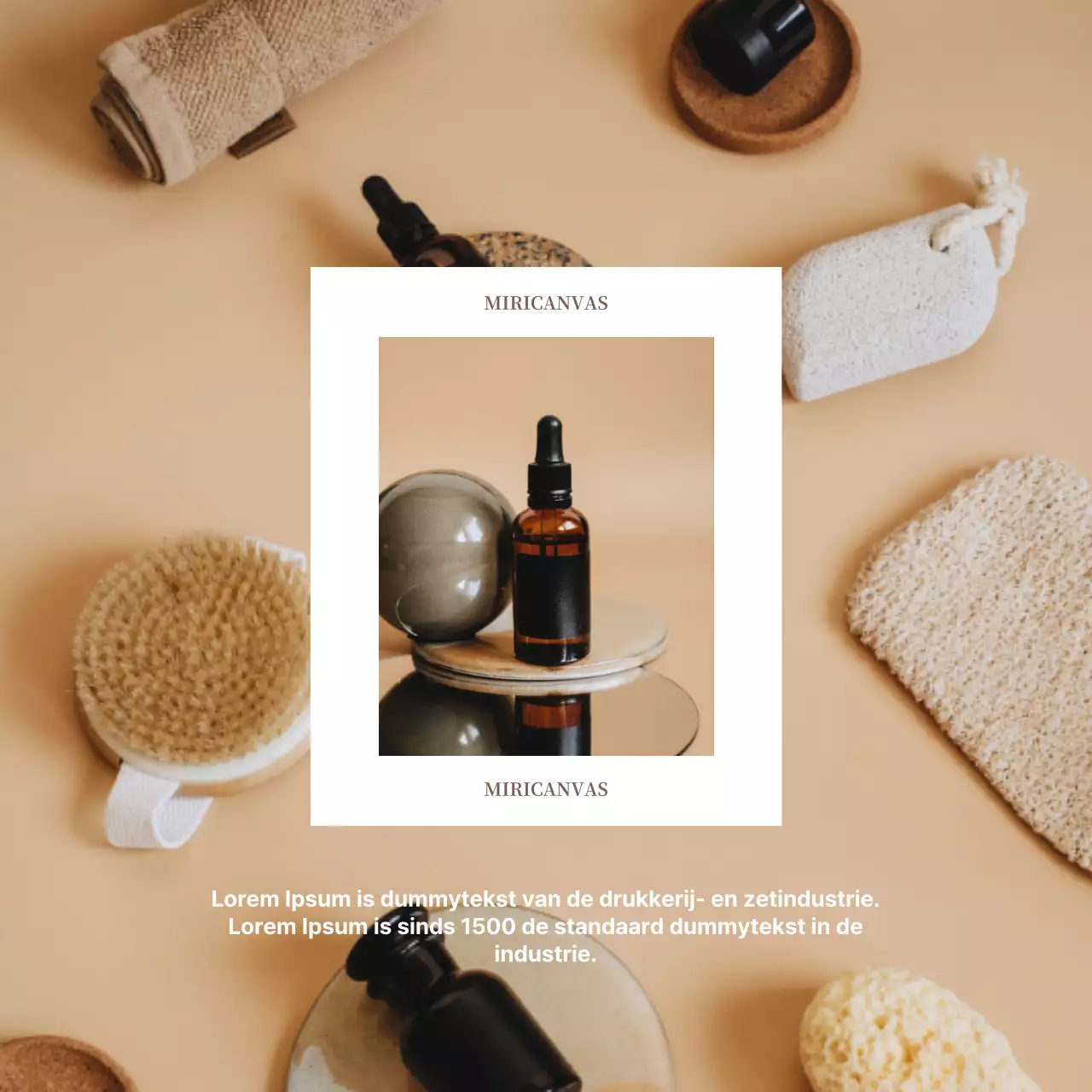 Reclame voor een luxe cosmeticamerk in bruin en ivoor.