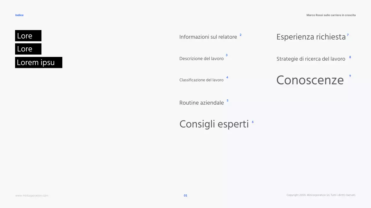 Le moderne carriere nelle risorse umane in blu e nero Materiali per il corso