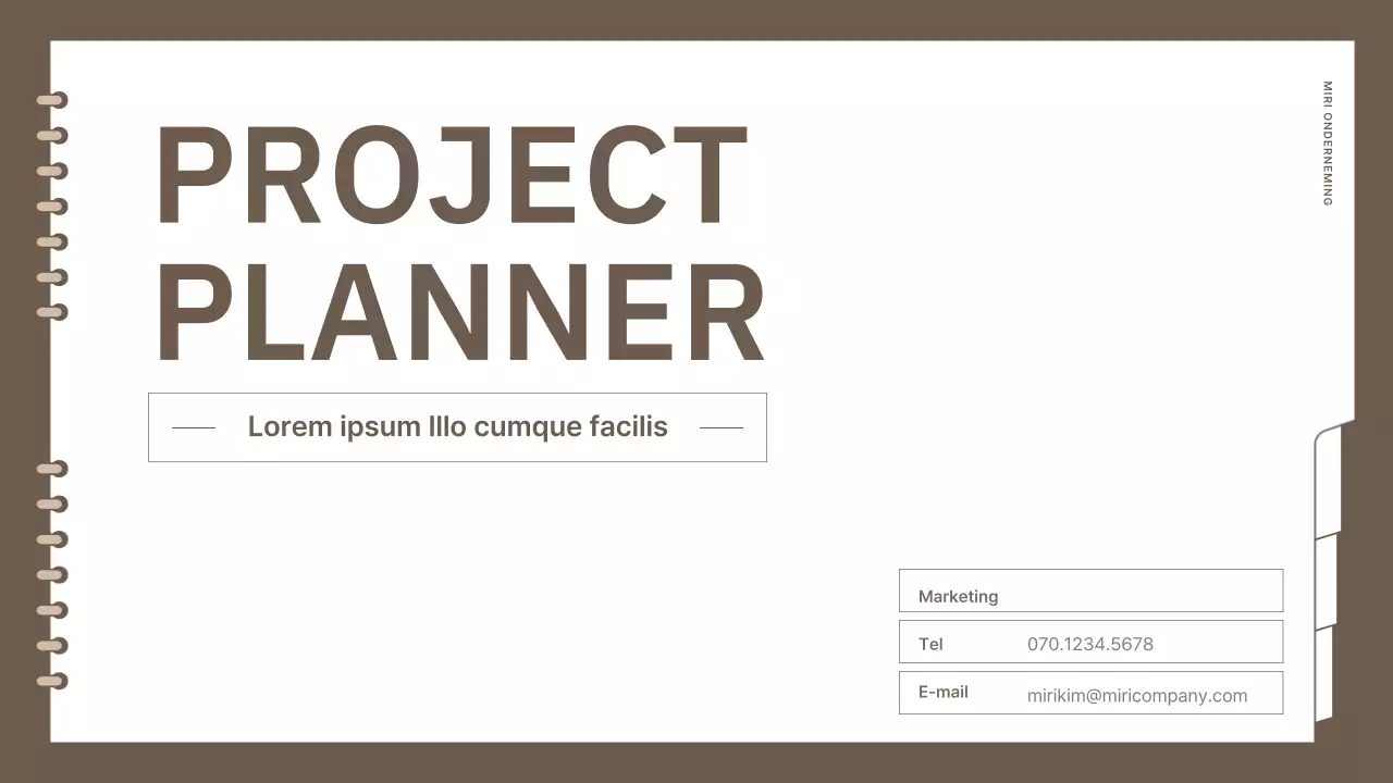 Eenvoudige, gemerkte evenementenplanner in bruin
