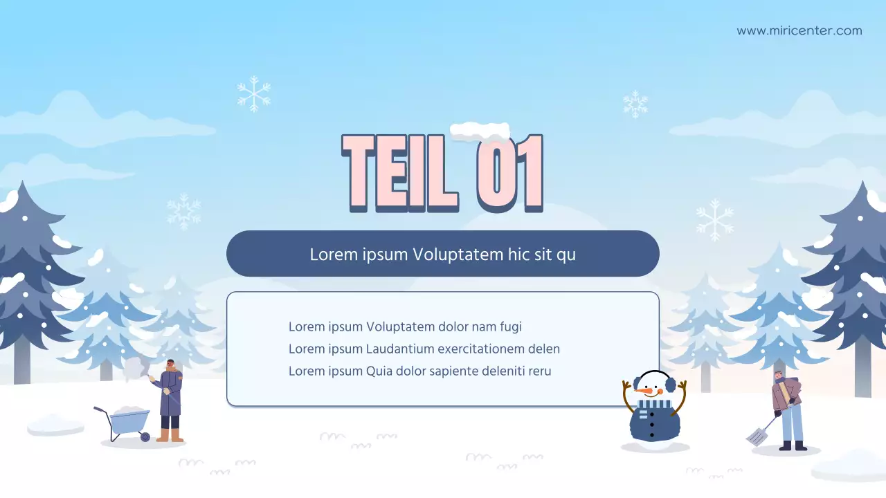 Hellblaue und weiße natürliche Winterpause Freiwilligenausbildung Leitfaden