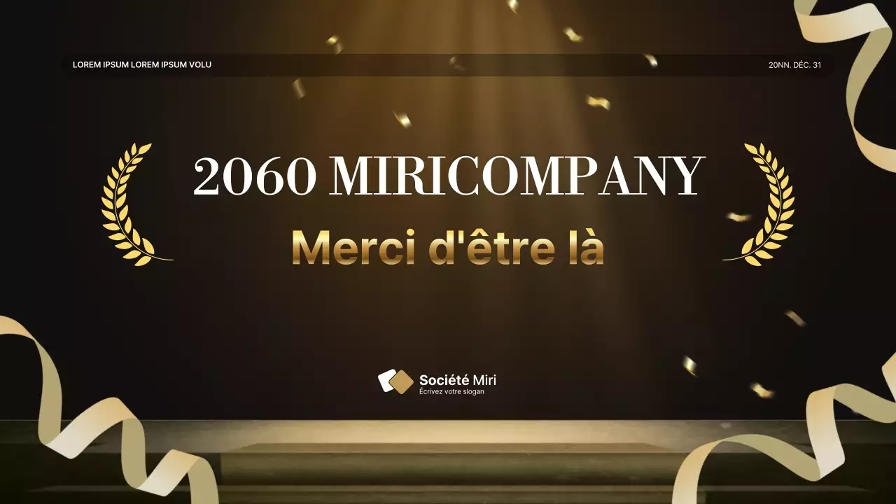 Une luxueuse présentation des performances en or et en brun et un rapport sur les événements de fin d'année