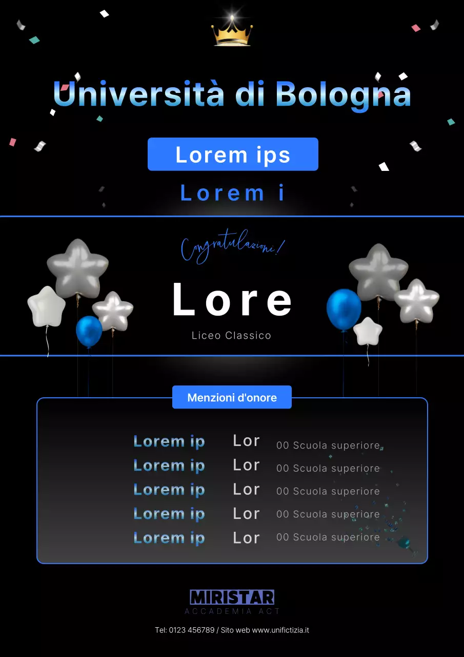 Pubblicità di auguri di tendenza in nero e blu