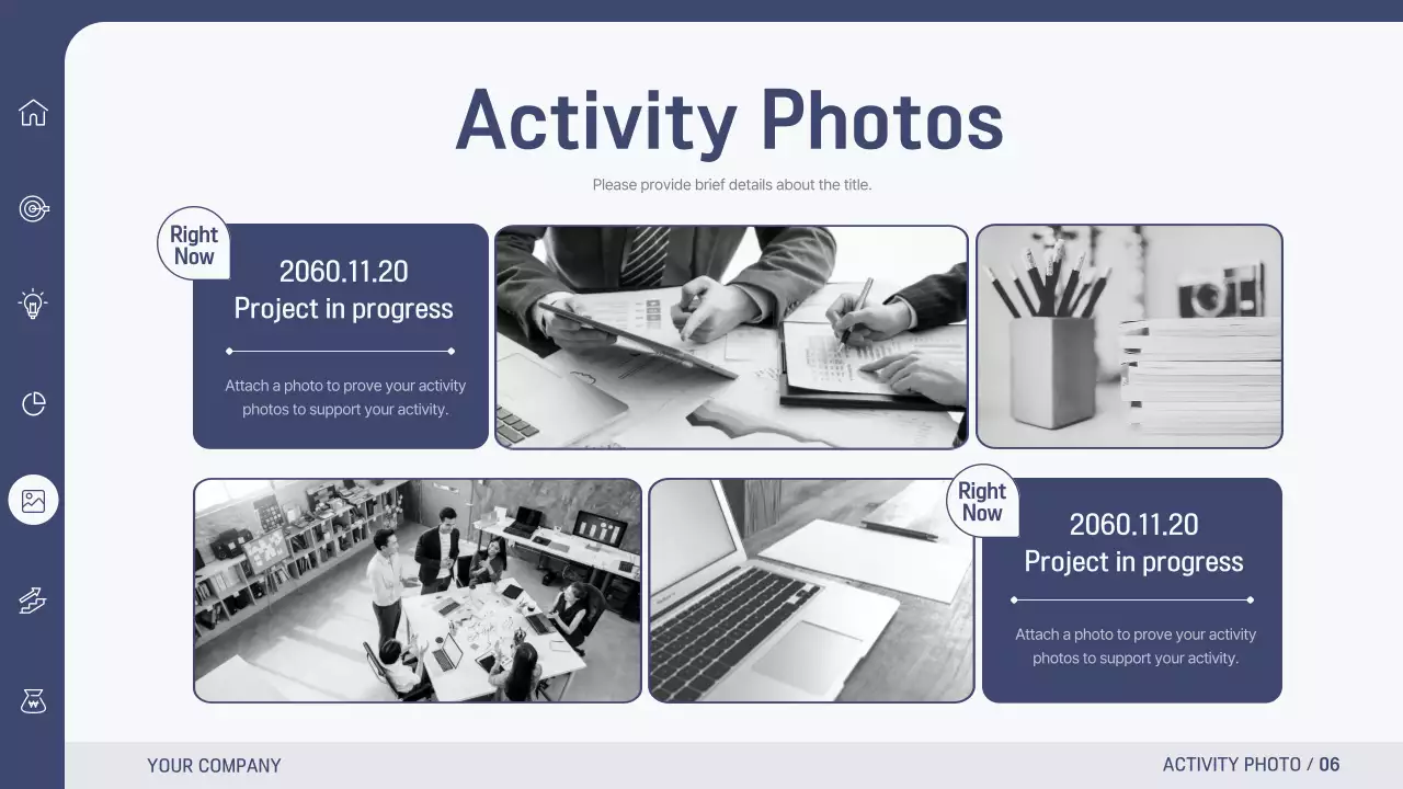 남색과 회색의 심플하고 깔끔한 비즈니스 보고서