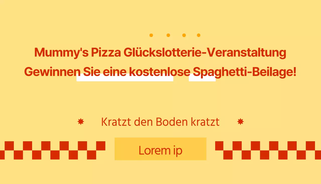Gewinnspiel für eine Pizzeria im Retro-Stil