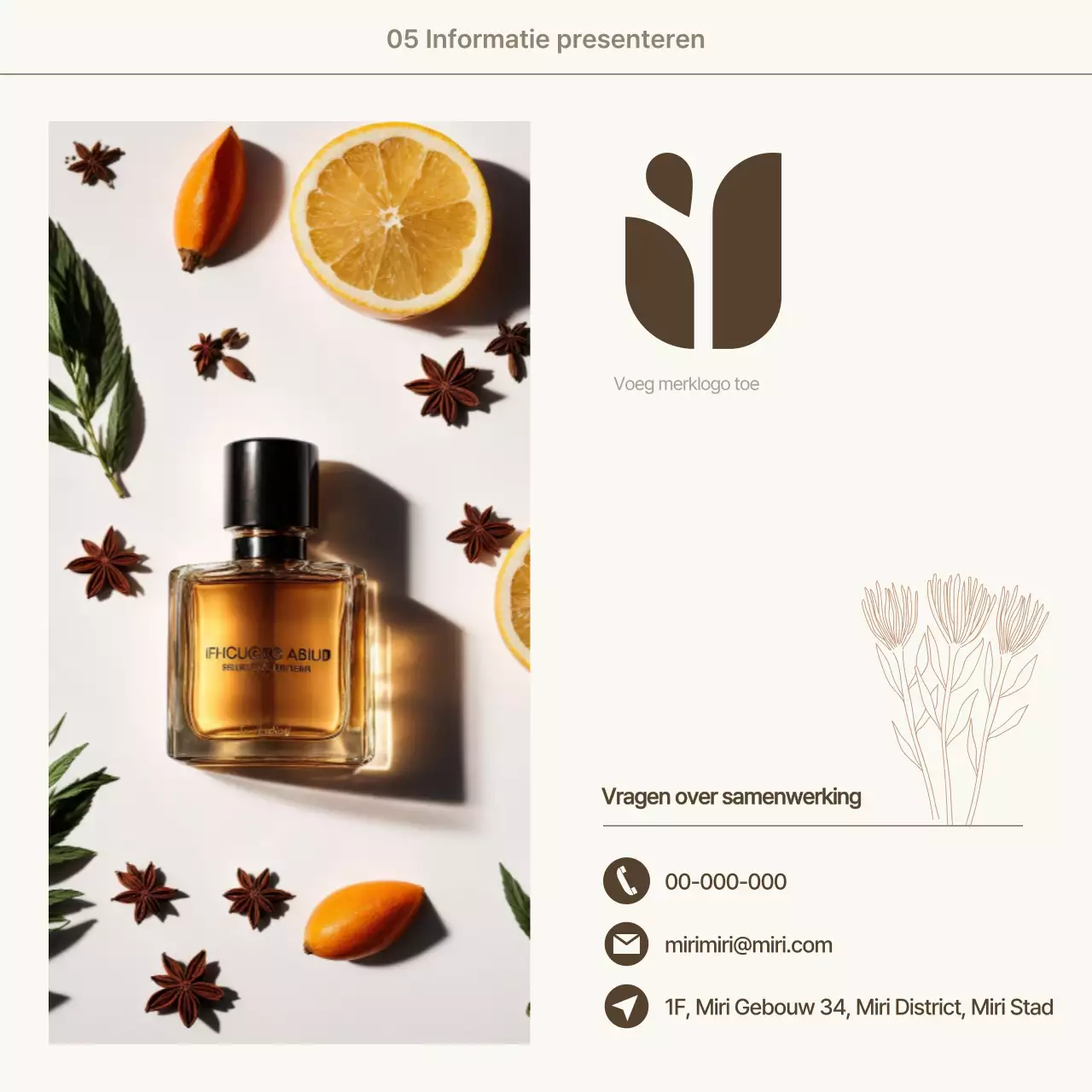 Een beige, minimalistische, emotionele merkpost