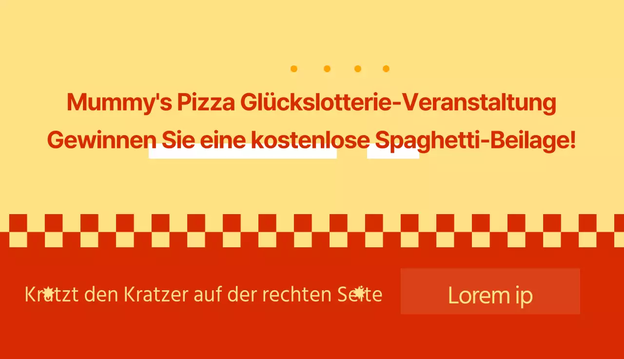 Gewinnspiel für eine Pizzeria im Retro-Stil