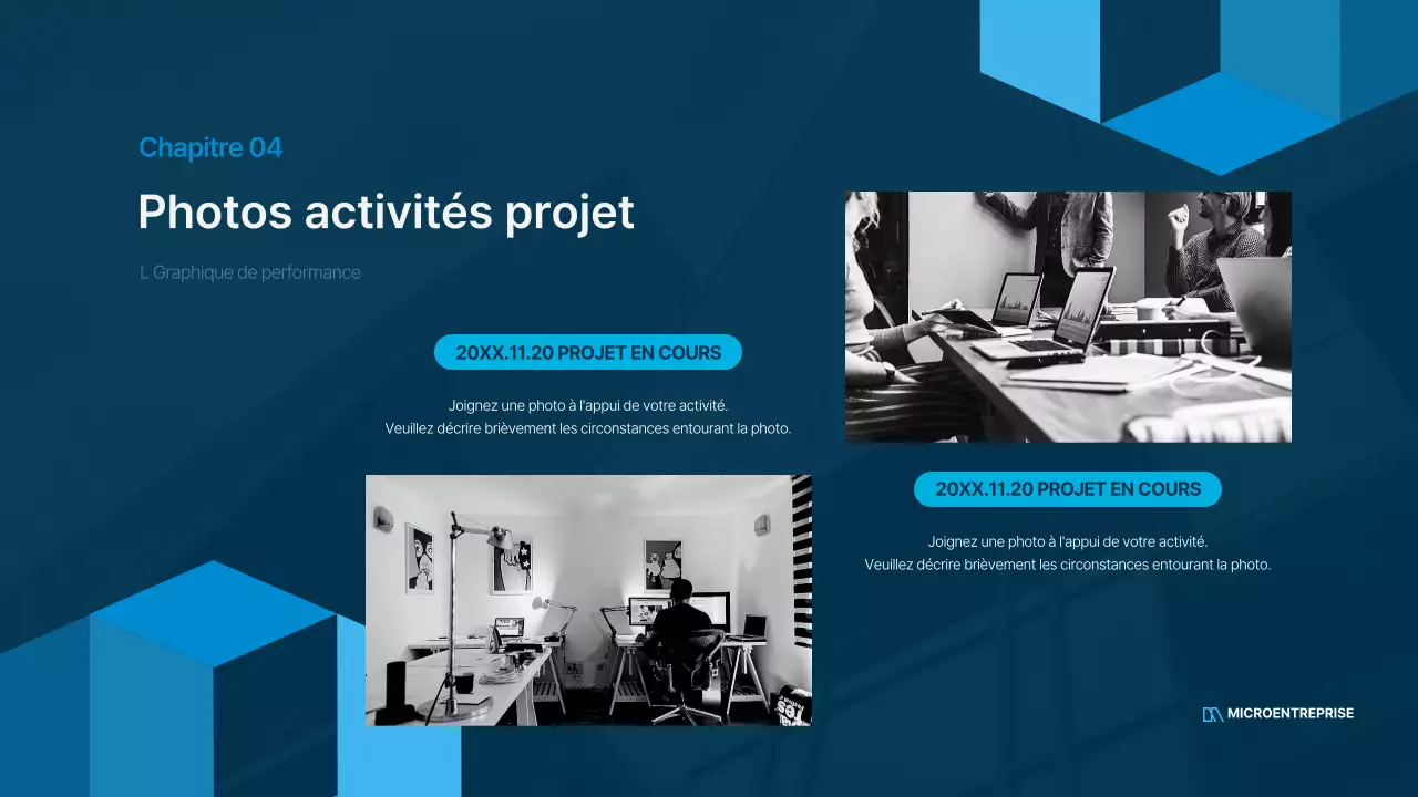 Plan d'affaires simple d'un employé de bureau en bleu et bleu marine