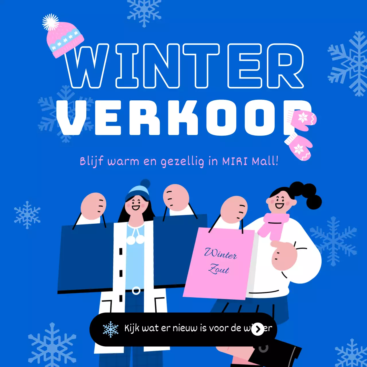Promoot een kitscherig wintersalevenement in blauw