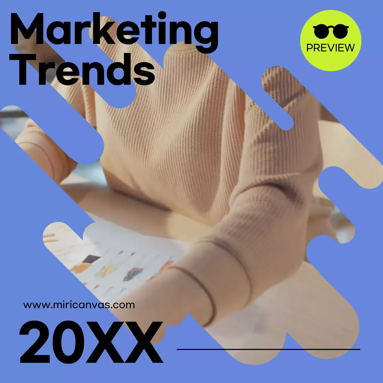 블루 모던 마케팅 트렌드 가이드 소셜 미디어 포스트