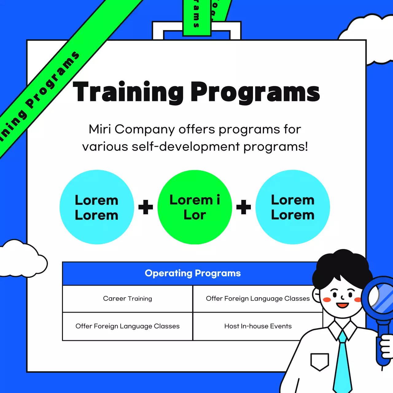 Blue Modern Job Training Promotion Instagram Carousel