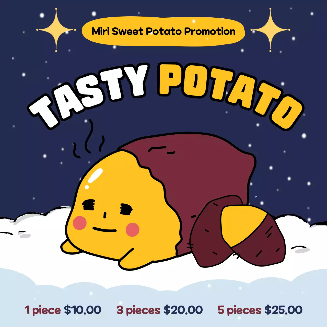 네이비 트렌디 푸드 프로모션 소셜 미디어 포스트