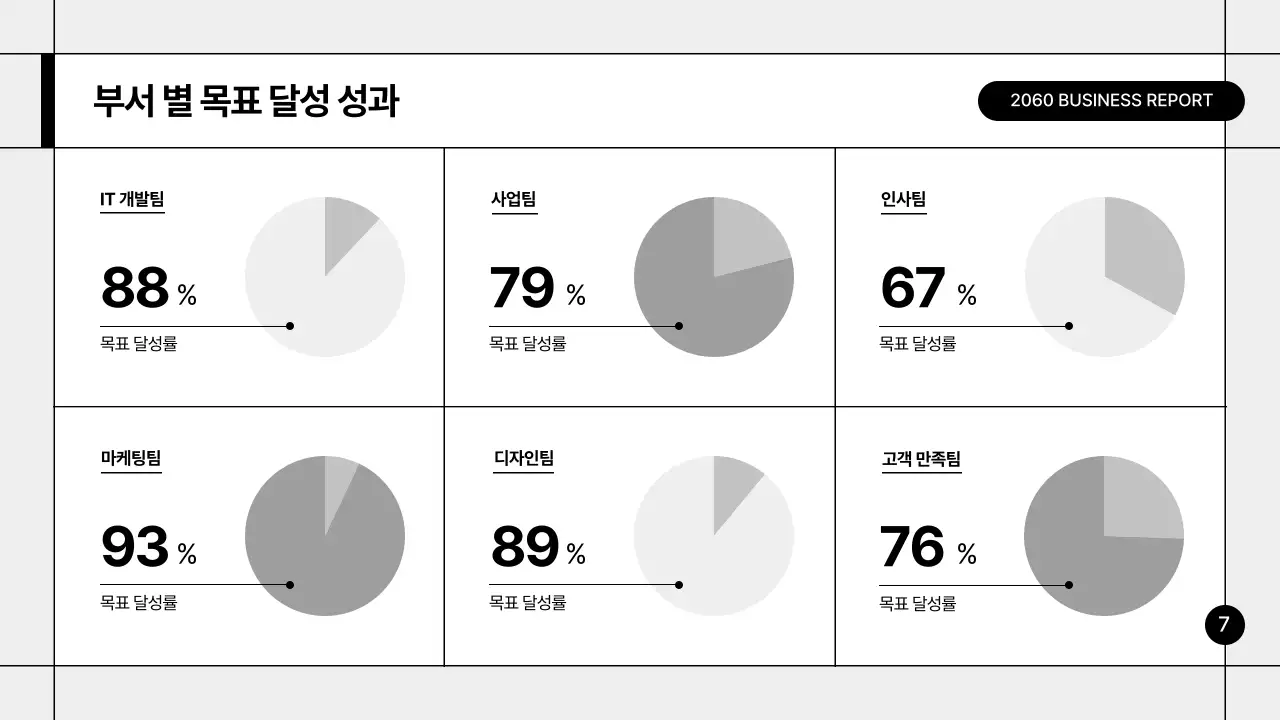 회색의 심플한 그리드 보고서