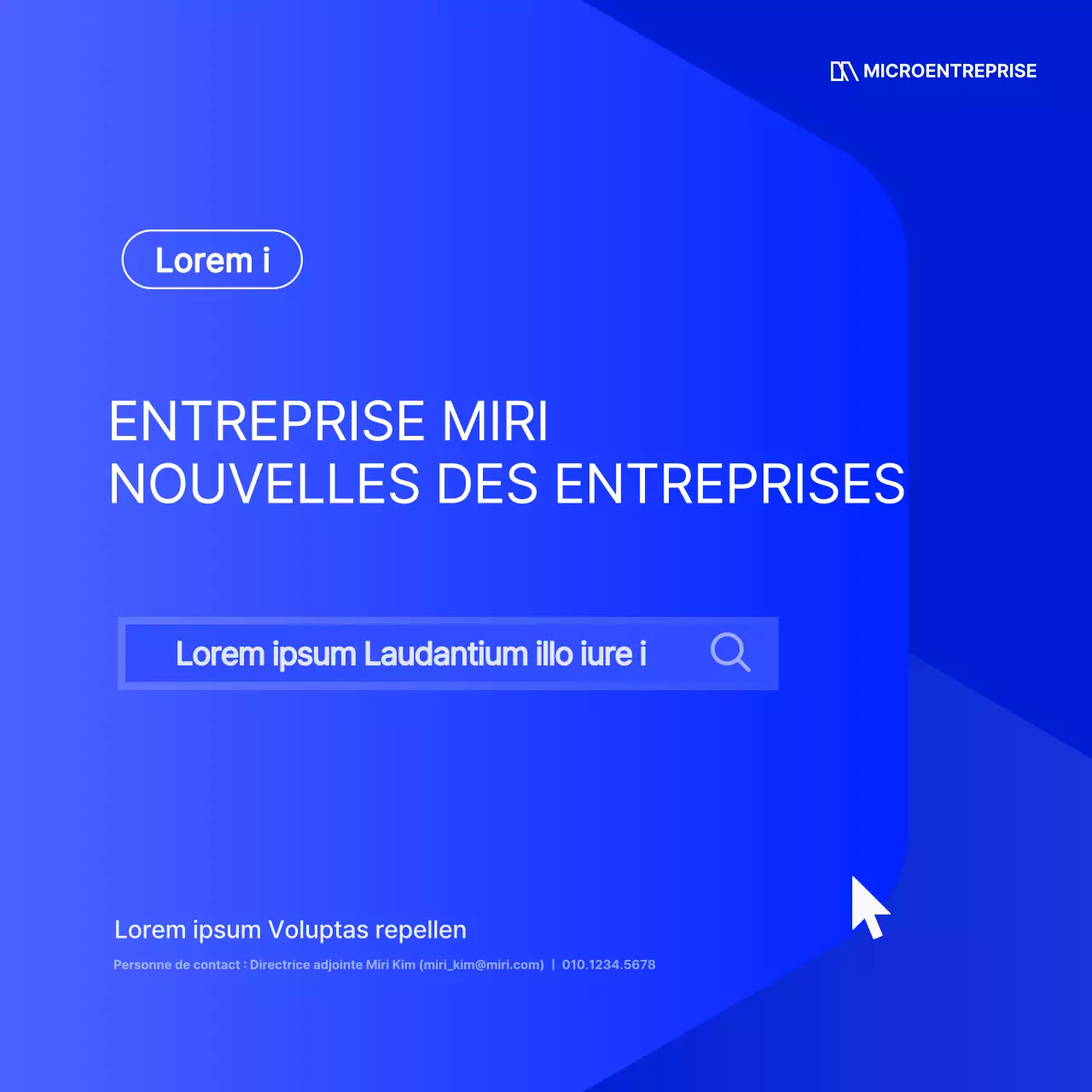 Une simple lettre d'information commerciale bleue et blanche