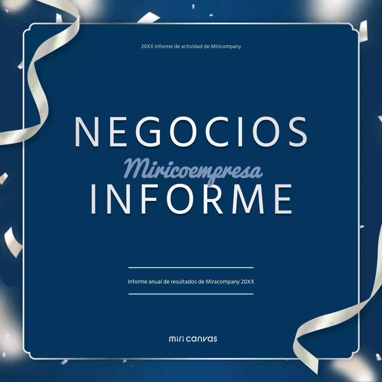 Un lujoso puesto para el informe de resultados de fin de año en azul marino y plata