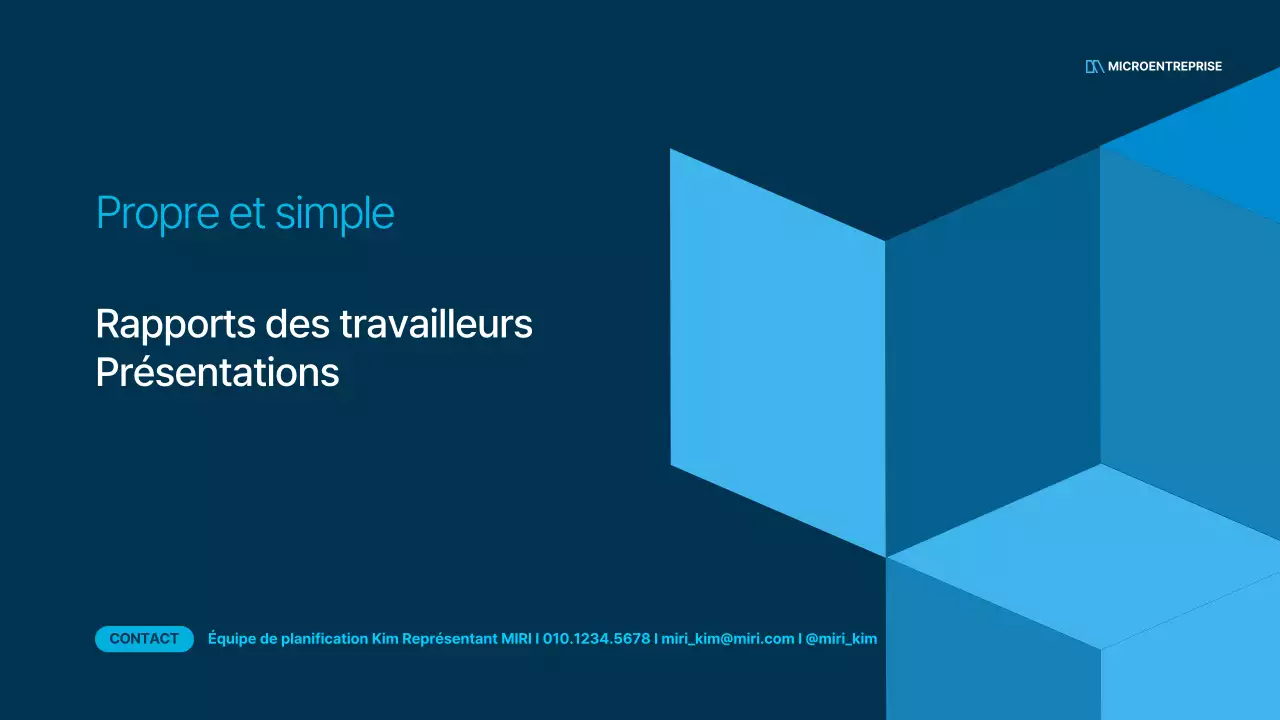 Plan d'affaires simple d'un employé de bureau en bleu et bleu marine