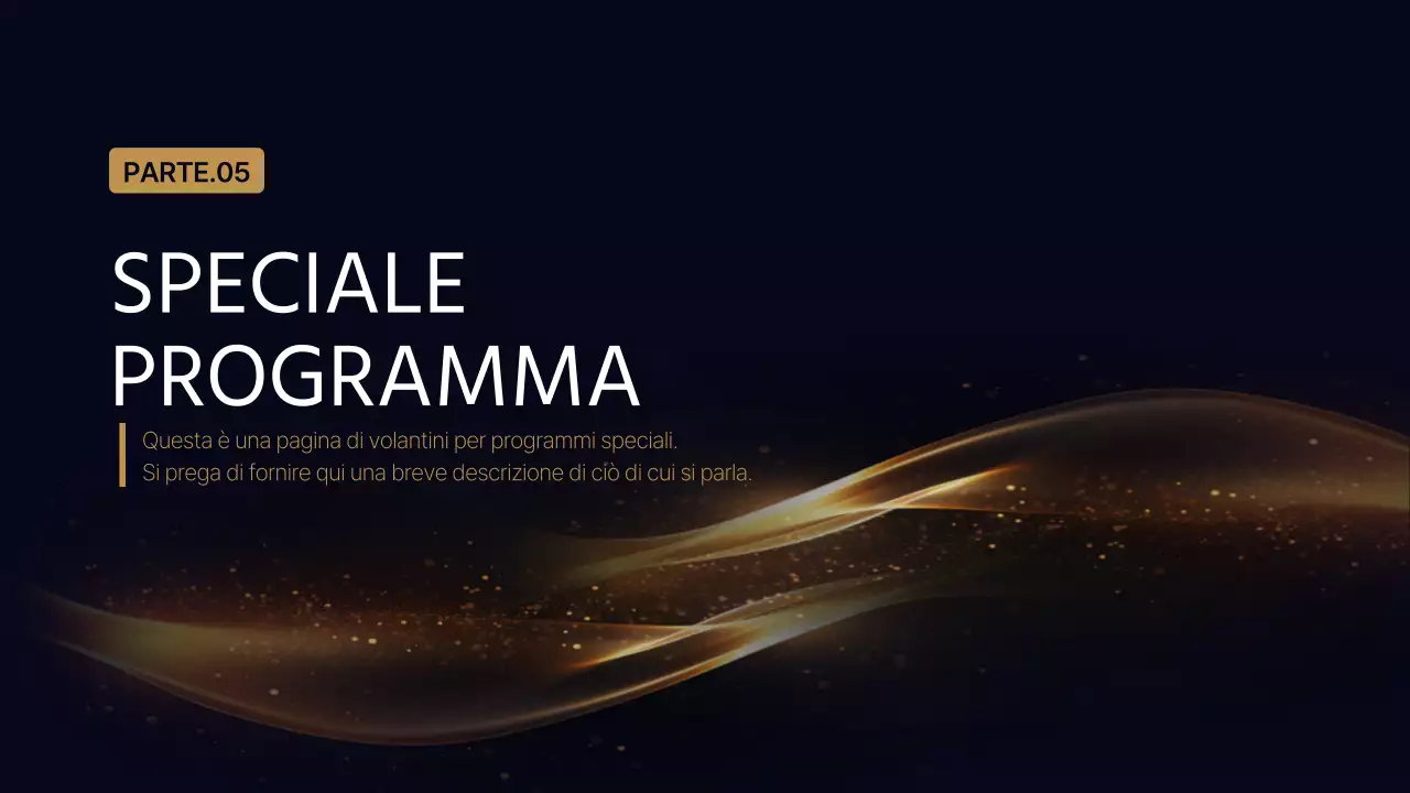 Una lussuosa presentazione per conferenze in blu navy e oro