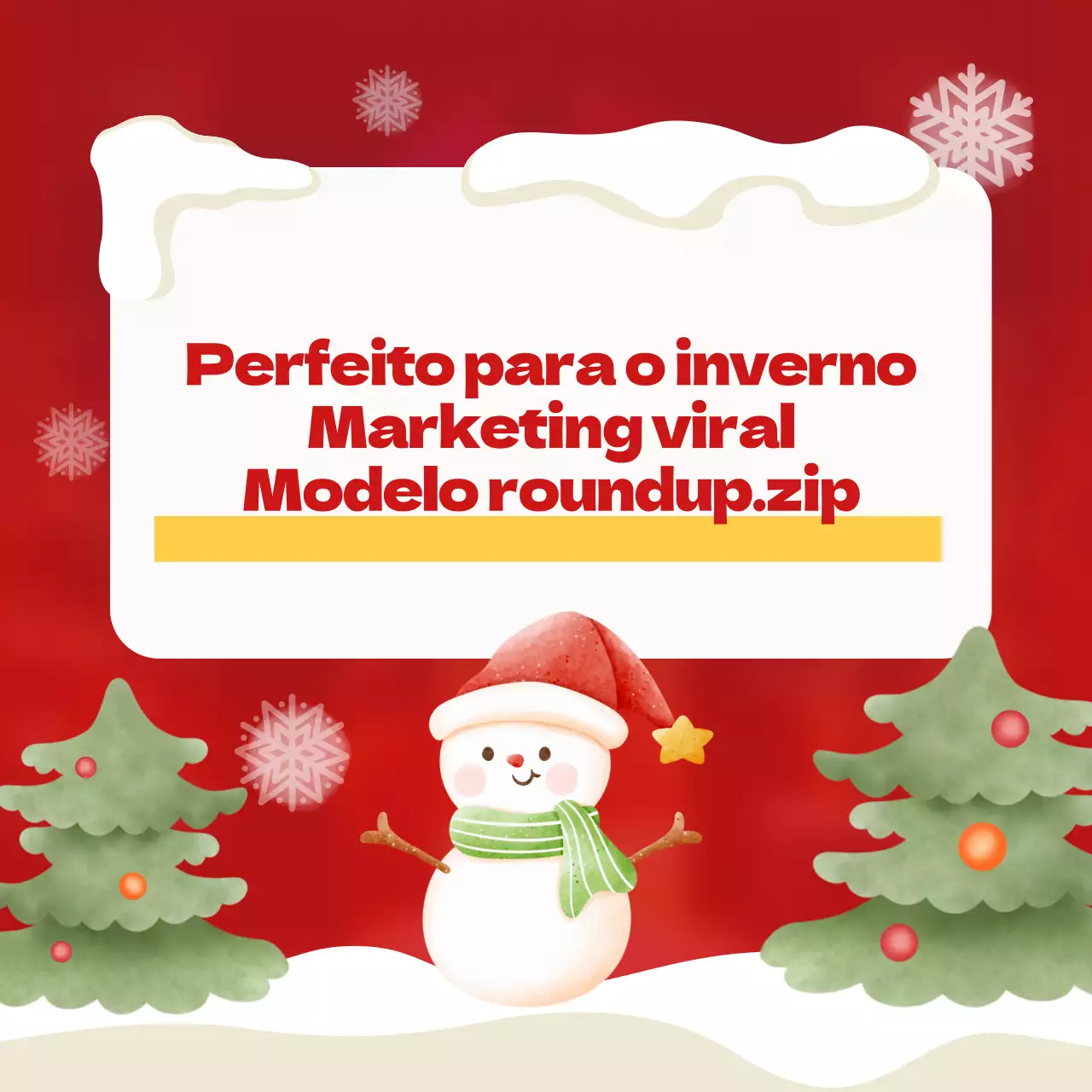 Vermelho e amarelo para um anúncio de marketing viral de inverno de estilo acolhedor