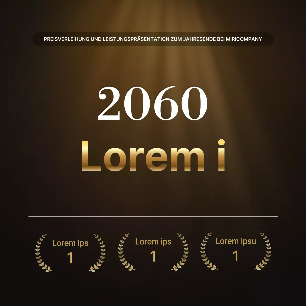 Präsentationen zu den Leistungen von Luxusgold und -braun und Berichte zu Jahresendveranstaltungen