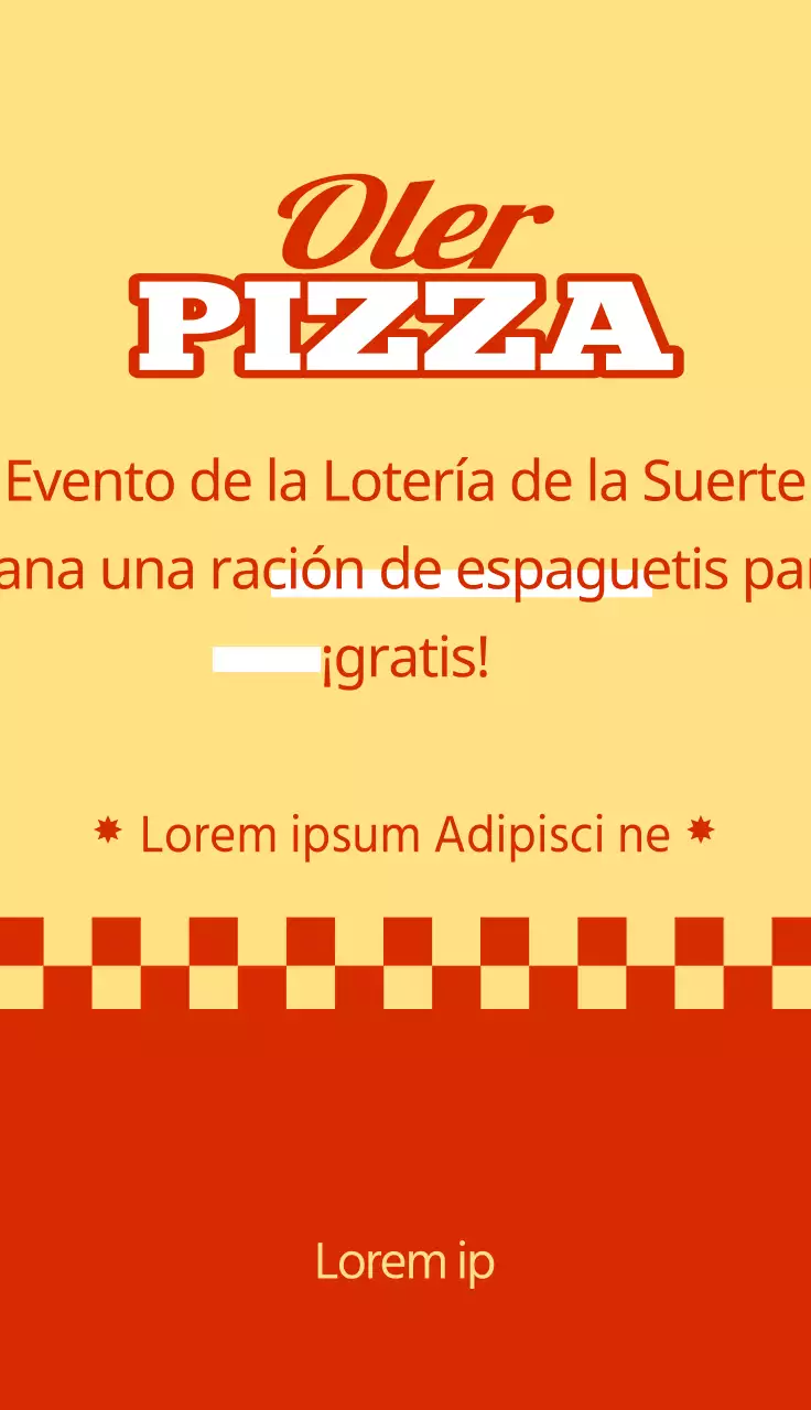 Sorteo de una pizzería de inspiración retro
