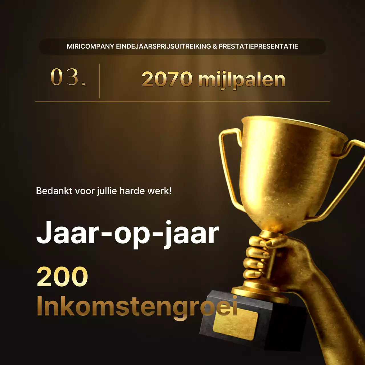 Luxe goud- en bruinpresentaties en eindejaarsverslagen