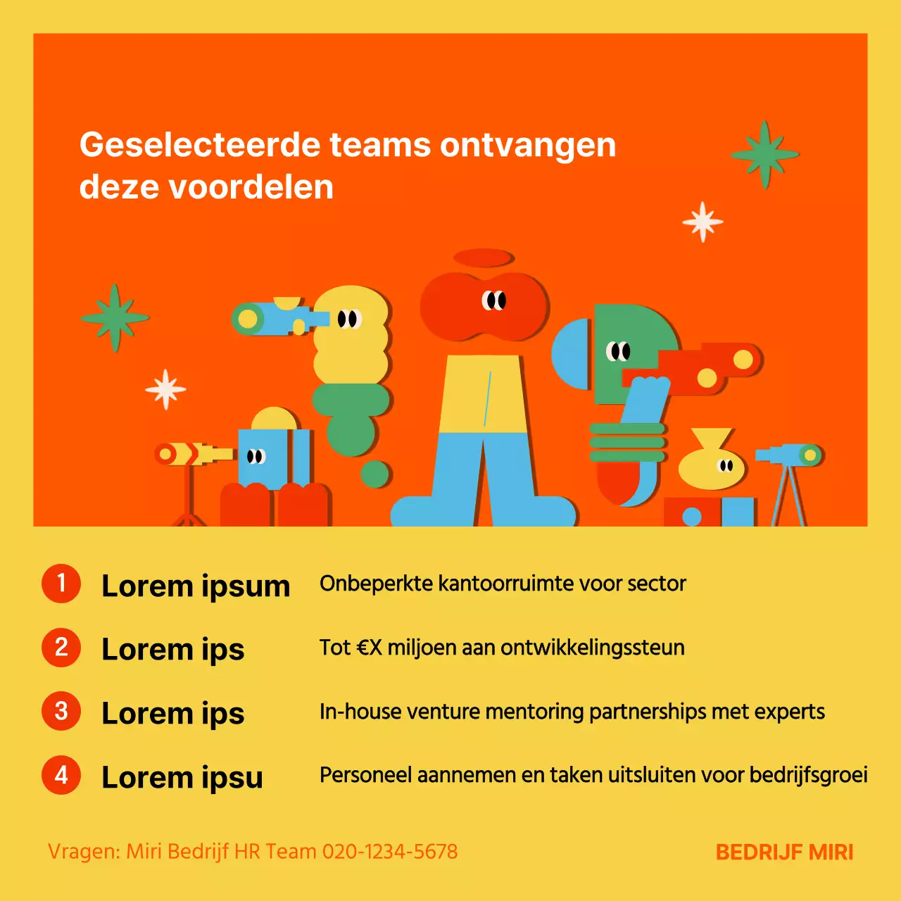 Kitscherige gele en rode bedrijfswerving promoten