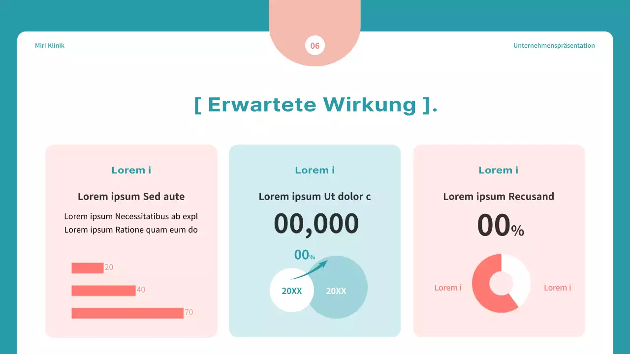 Einfacher Marketingvorschlag für ein Krankenhaus in Blau und Rot