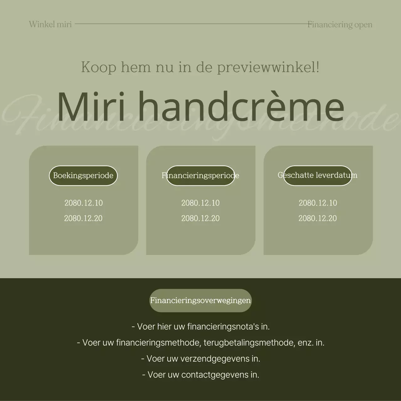 Khaki en wit voor een moderne financieringsgids