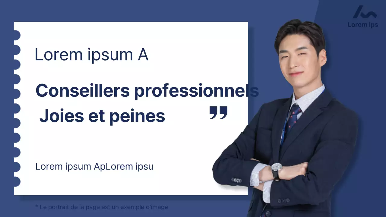 Matériel pédagogique simple, bleu et marine pour les conseillers