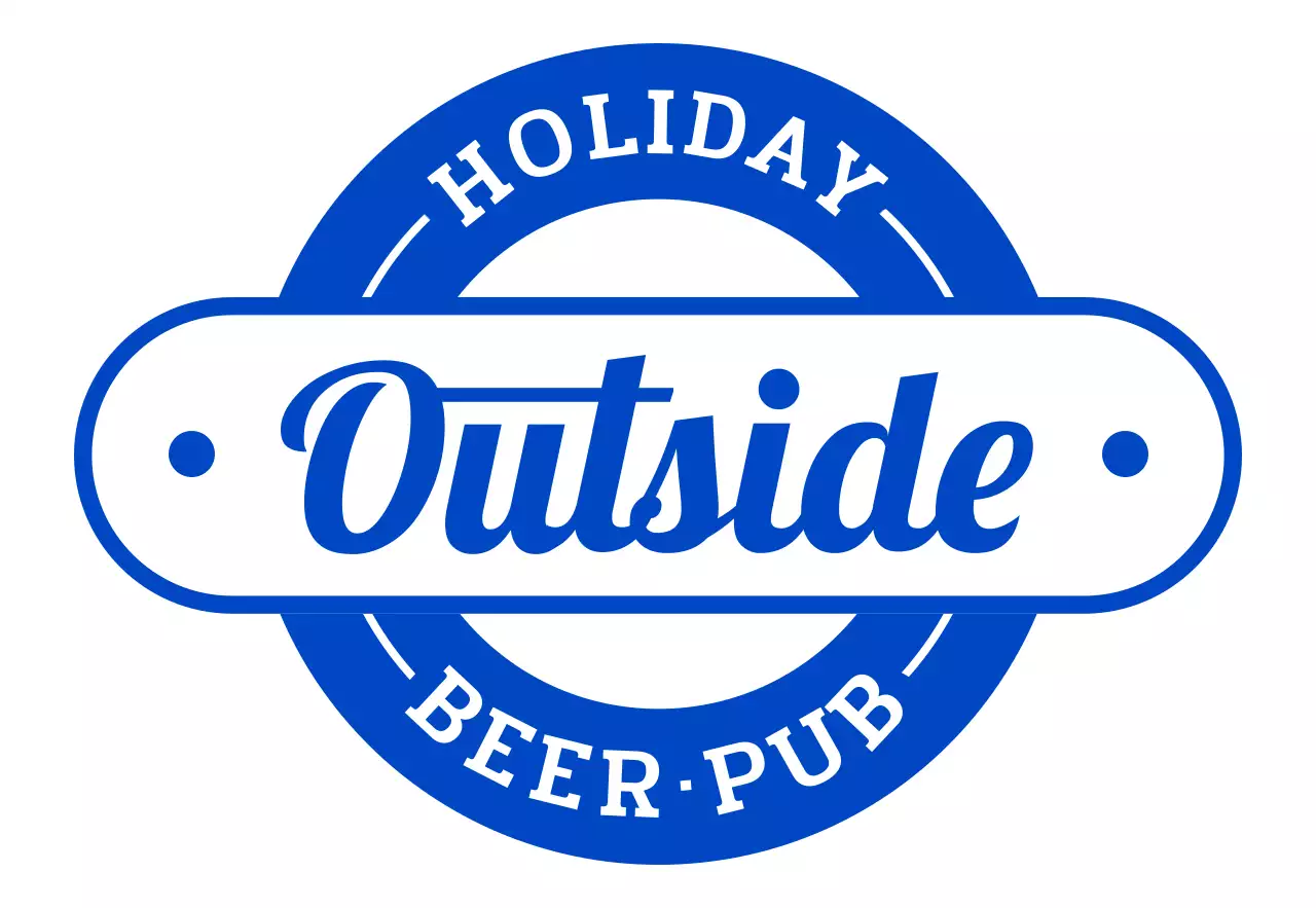 파란색톤의 레트로 감성 비어 펍 매장 간판