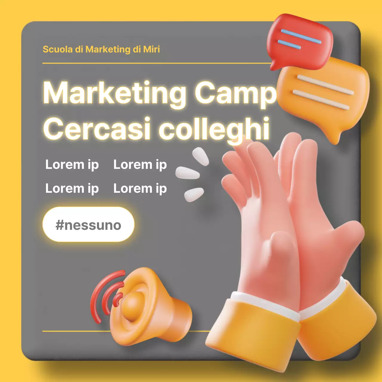 Promozione del reclutamento del campo di marketing giallo e grigio, accogliente