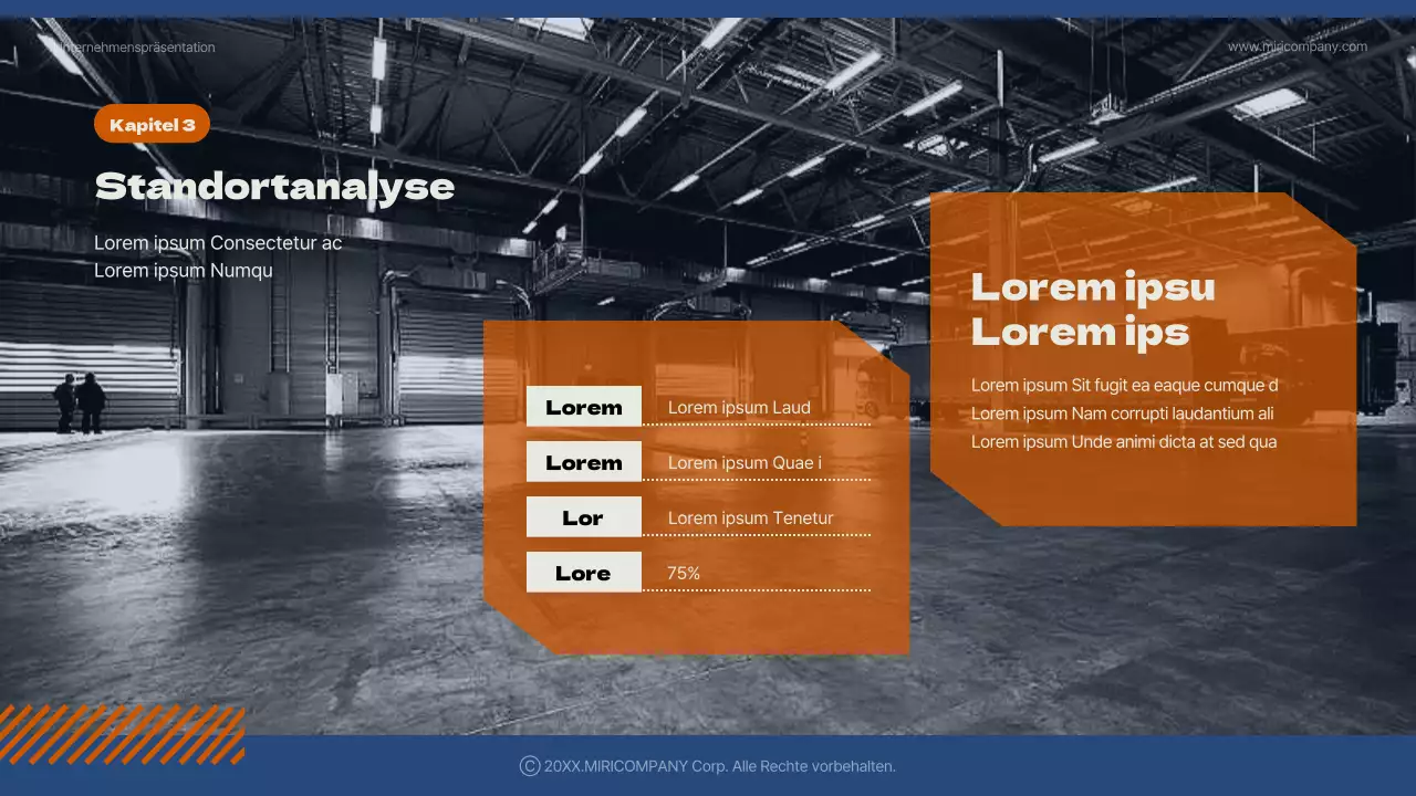 Ein einfacher Businessplan für das neue Jahr in Blau und Orange