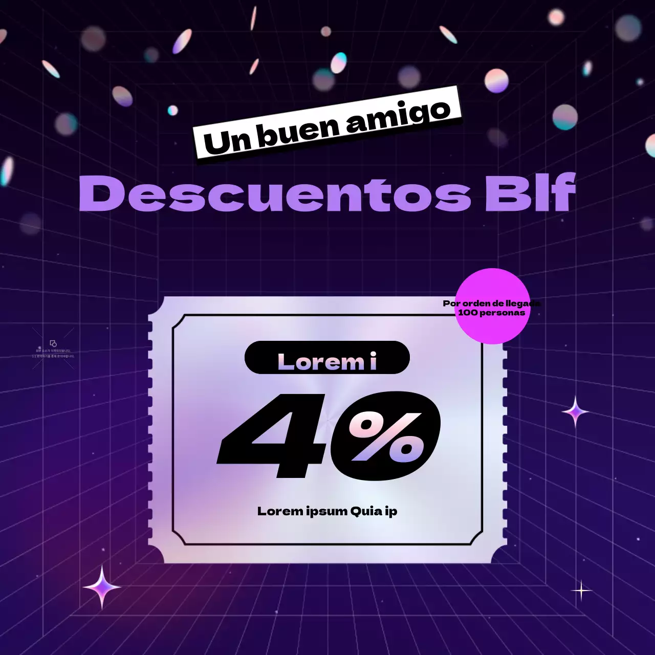Promociona tu evento de Black Friday en estilo cyberpunk púrpura y neón