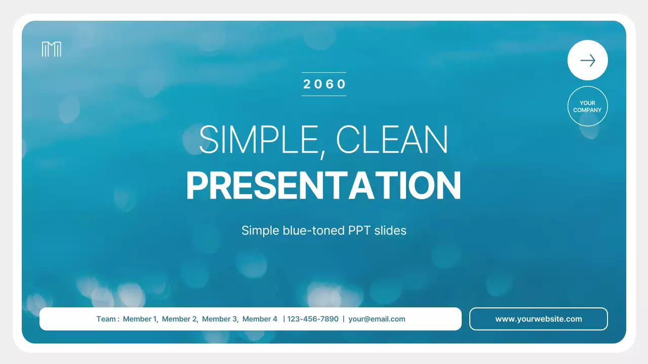 파랑과 흰색의 모던한 비즈니스 발표자료