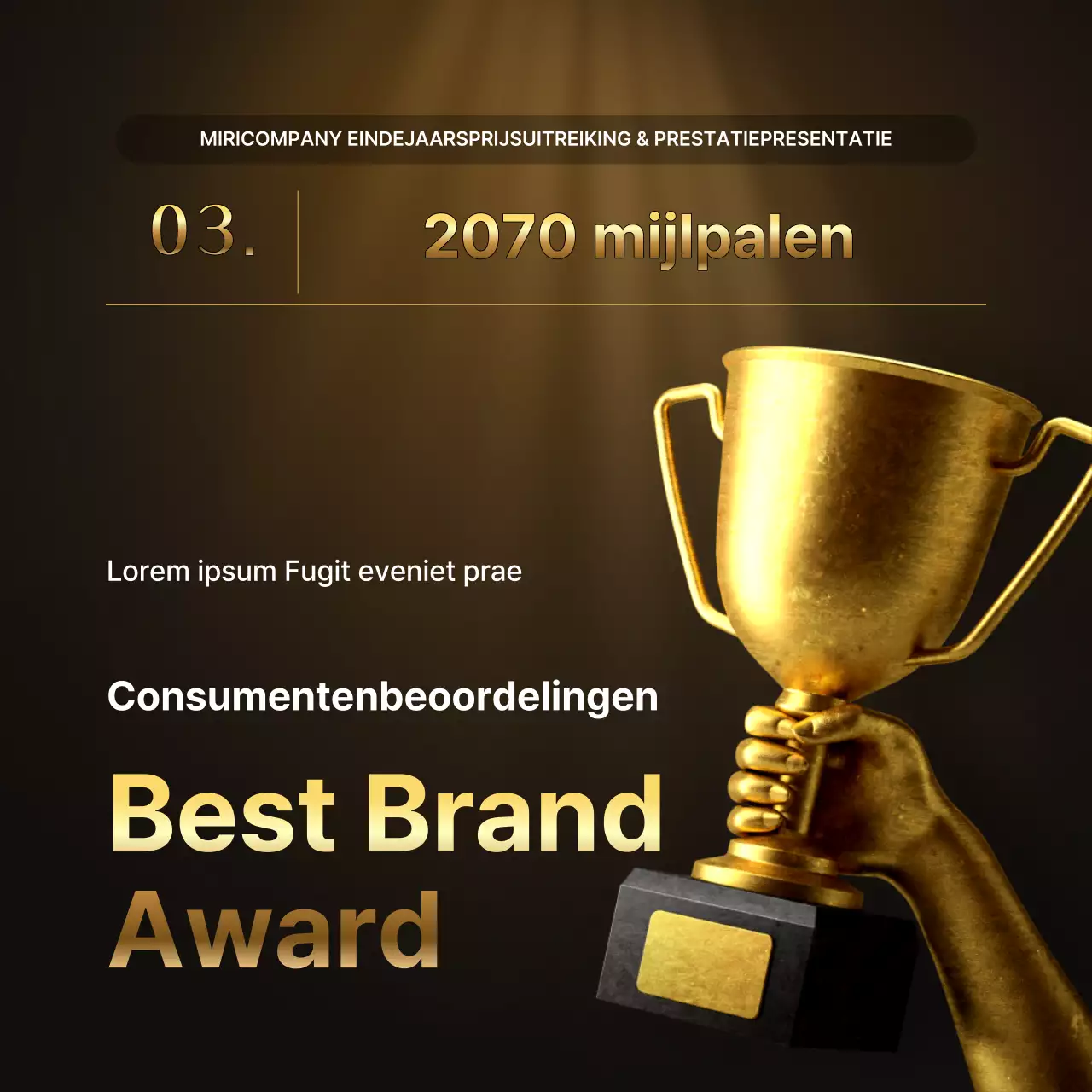 Luxe goud- en bruinpresentaties en eindejaarsverslagen