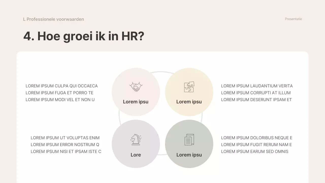 Beige en grijs, eenvoudig materiaal voor een spoedcursus voor zittend personeel
