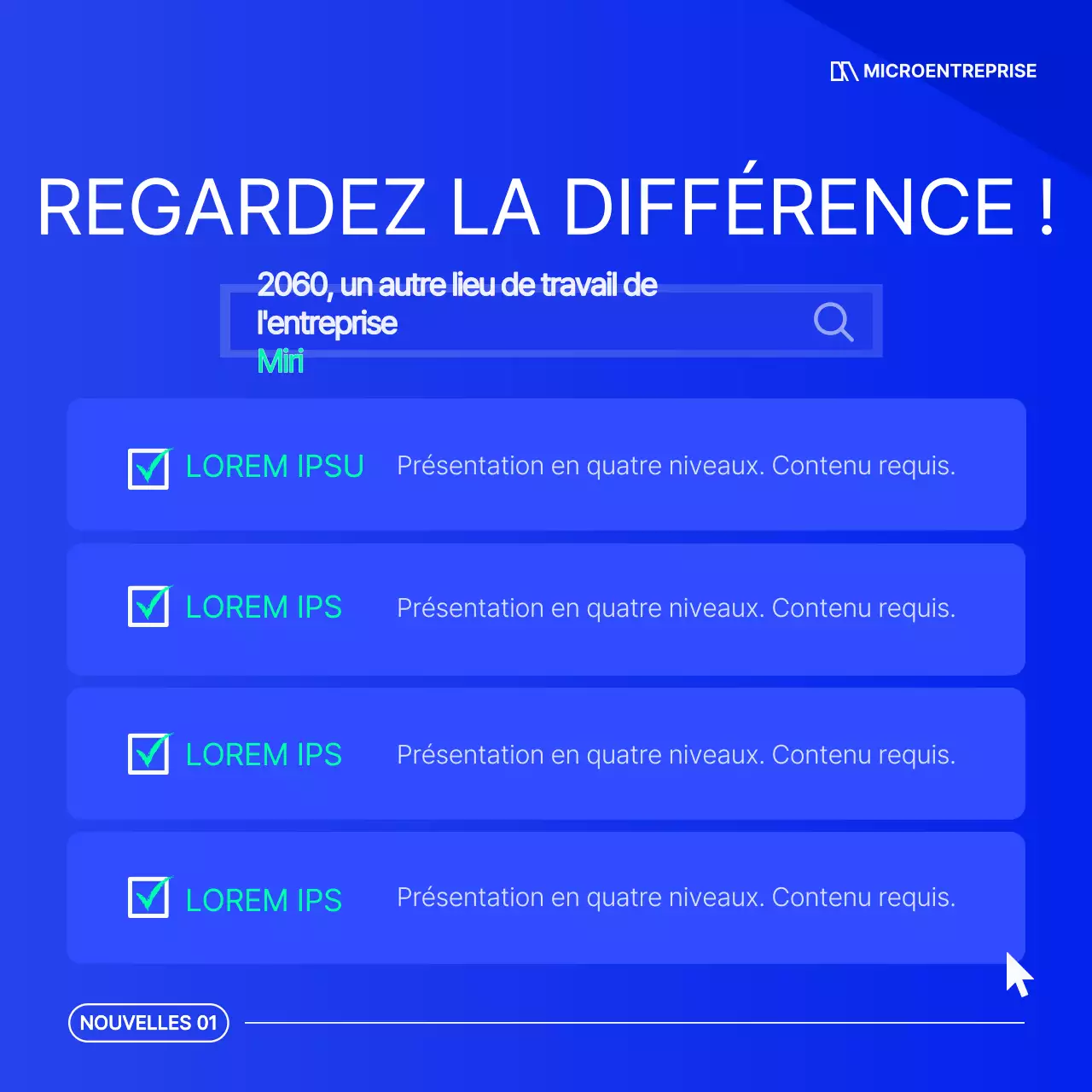 Une simple lettre d'information commerciale bleue et blanche