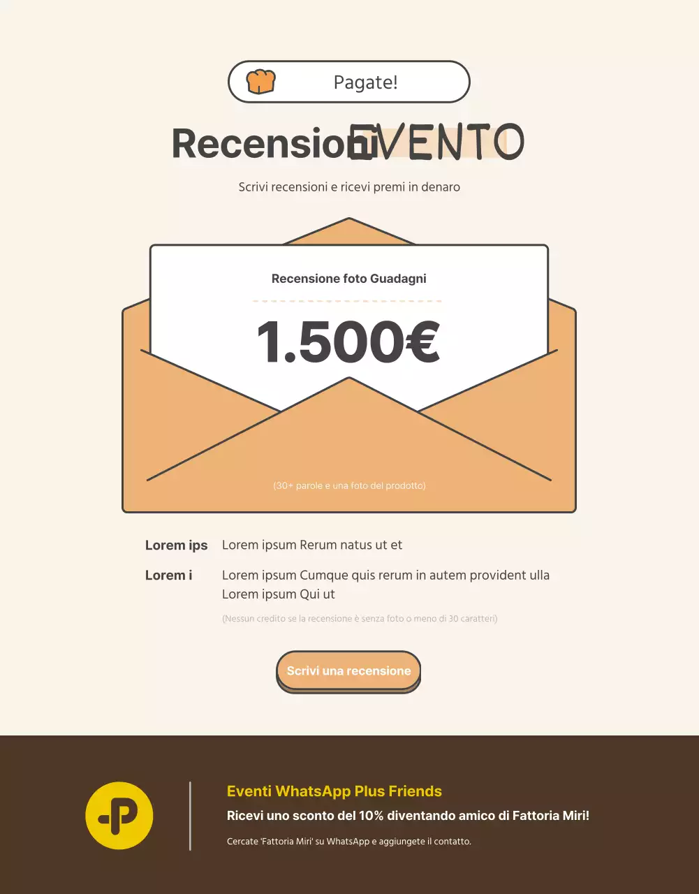 Promuovere la vendita di un colletto di base all'uncinetto arancione e beige.