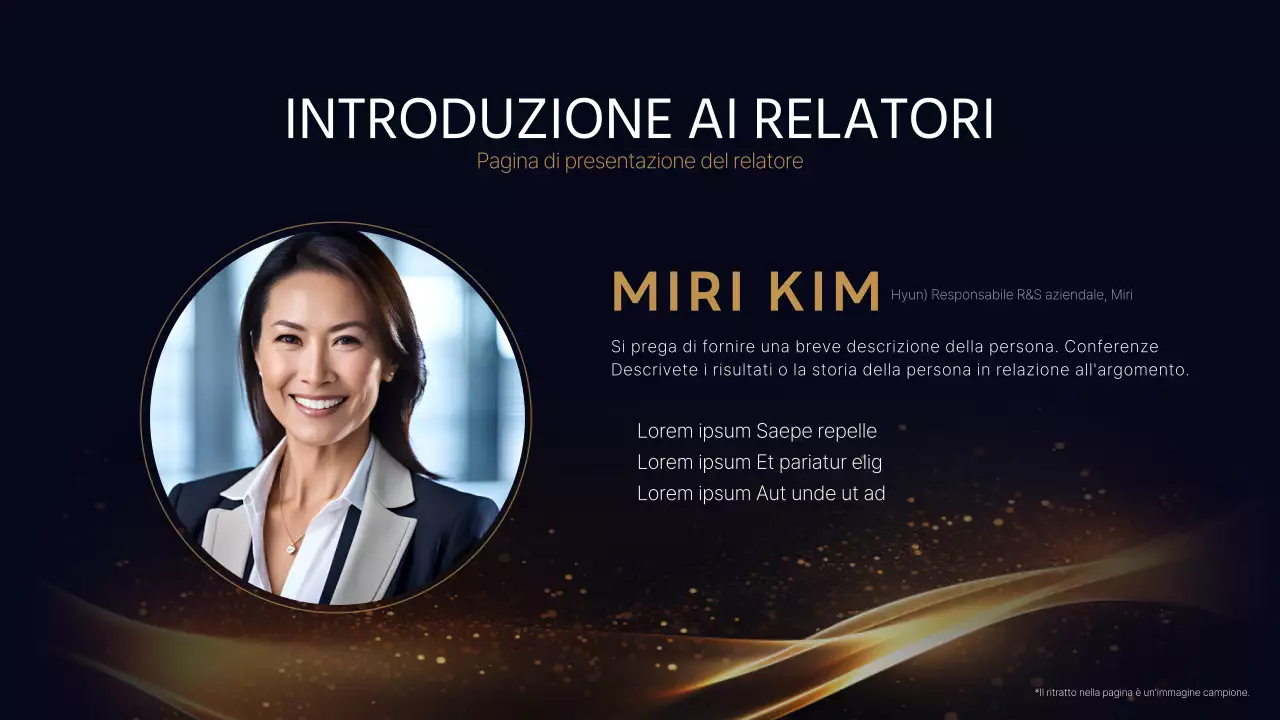 Una lussuosa presentazione per conferenze in blu navy e oro