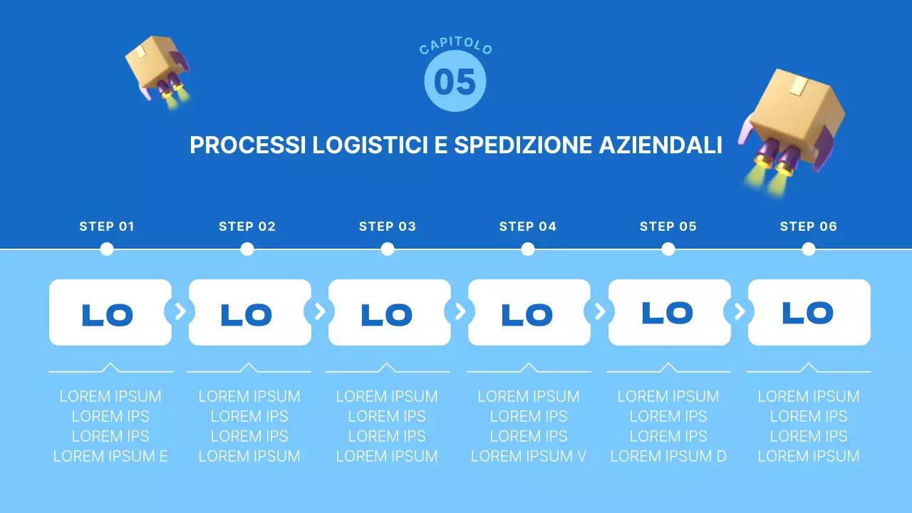 Un semplice business plan di logistica in blu