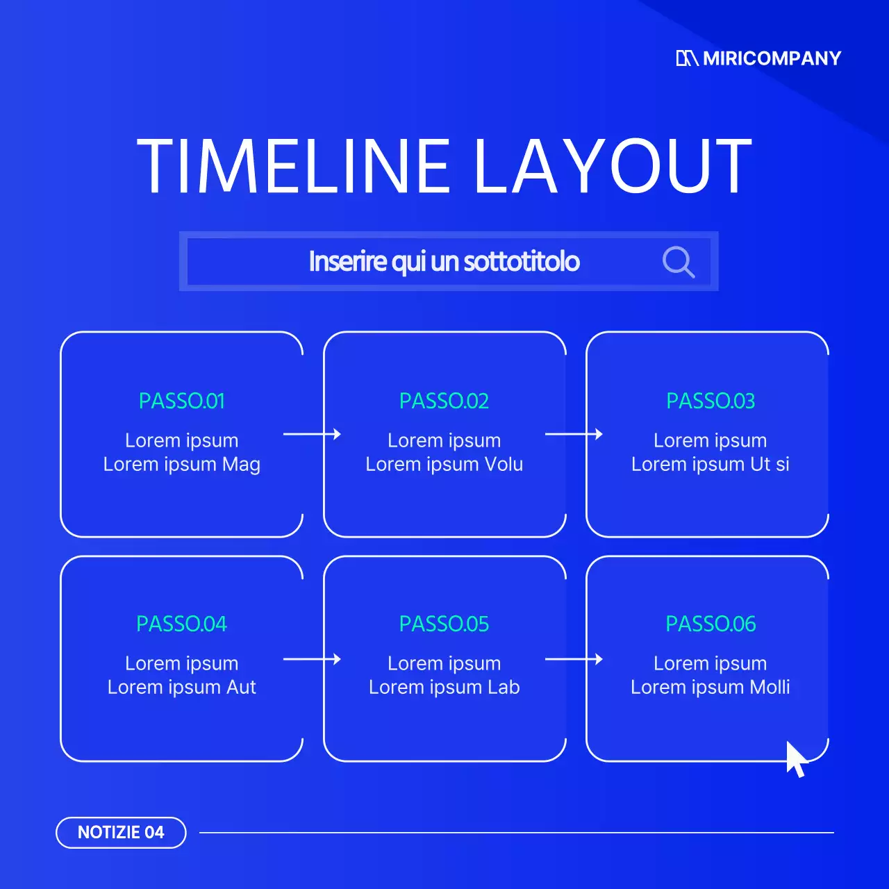 Una semplice newsletter aziendale in bianco e blu