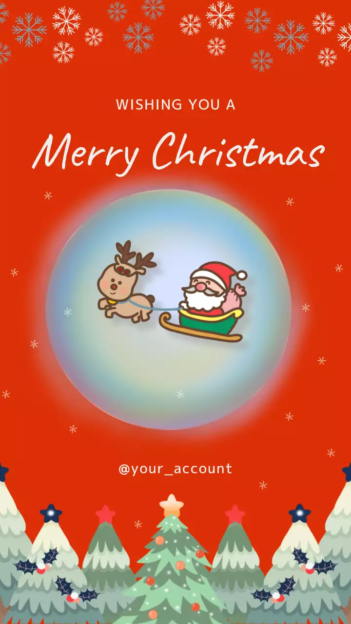 크리스마스 카드 인스타그램 스토리 포스트_산타 앤 썰매