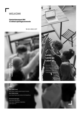 Moderne zwart-wit promotieposter voor een incubator