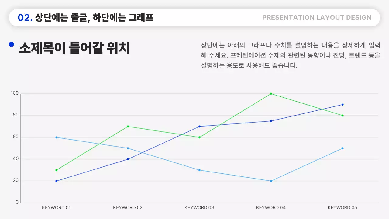 파랑과 검정의 심플한 레이아웃 보고서