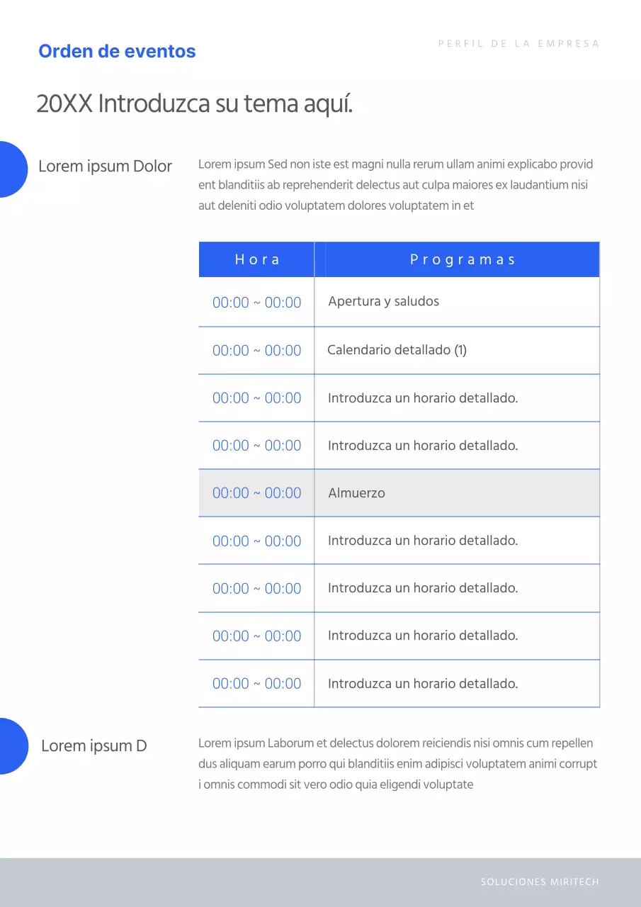 Una moderna carta de empresa en azul y negro