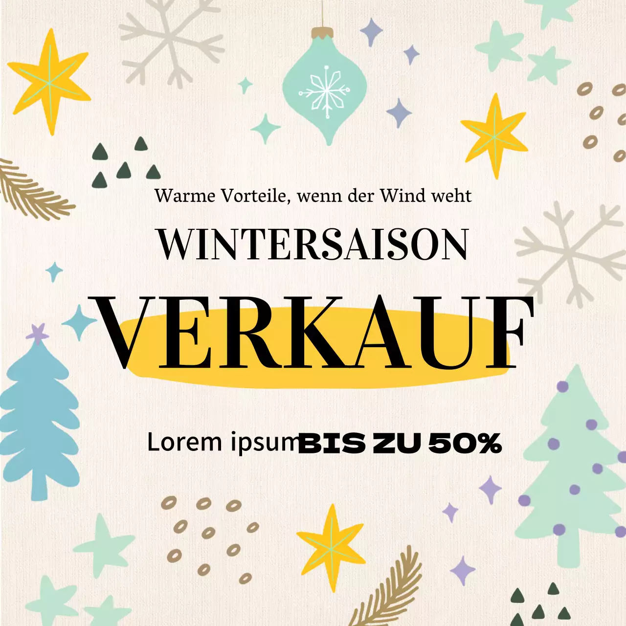 Eine minzige, niedliche Anzeige für eine Verkaufsveranstaltung