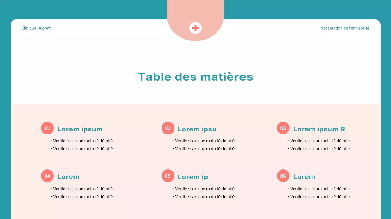 Proposition simple de marketing hospitalier en bleu et rouge