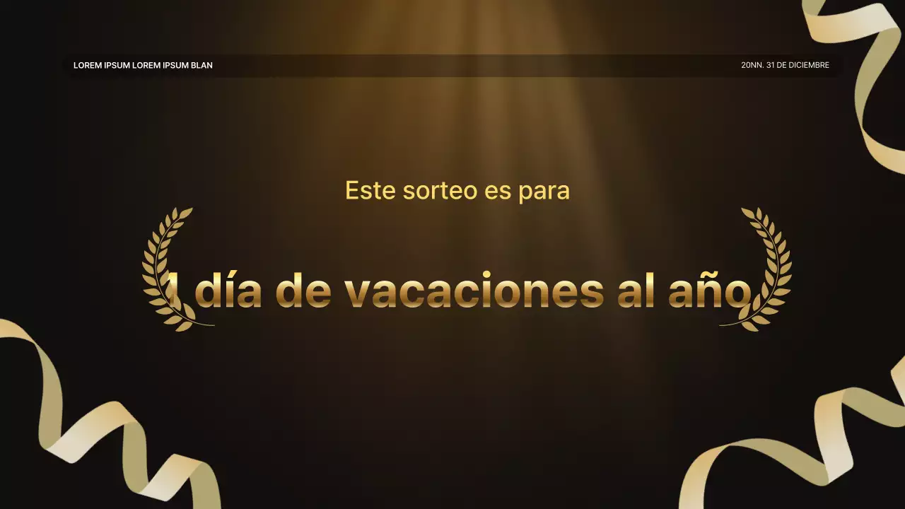 Una lujosa presentación de resultados en dorado y marrón y un informe del evento de fin de año