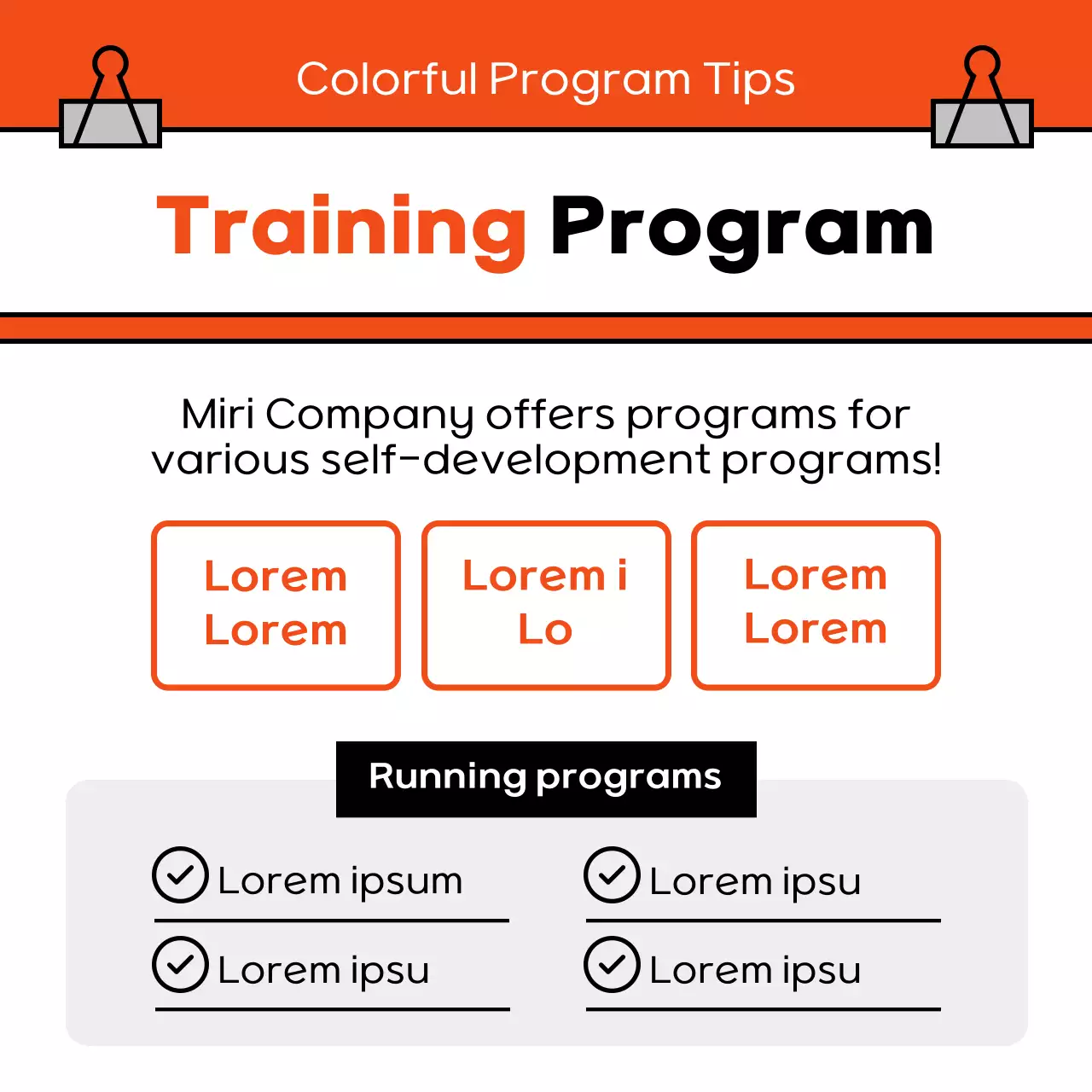Orange Modern Training Promotion Instagram Carousel
